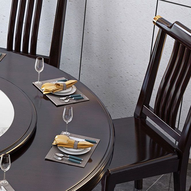 Pedestal Dining Table Solid Wood Convertible Table for Dining Room