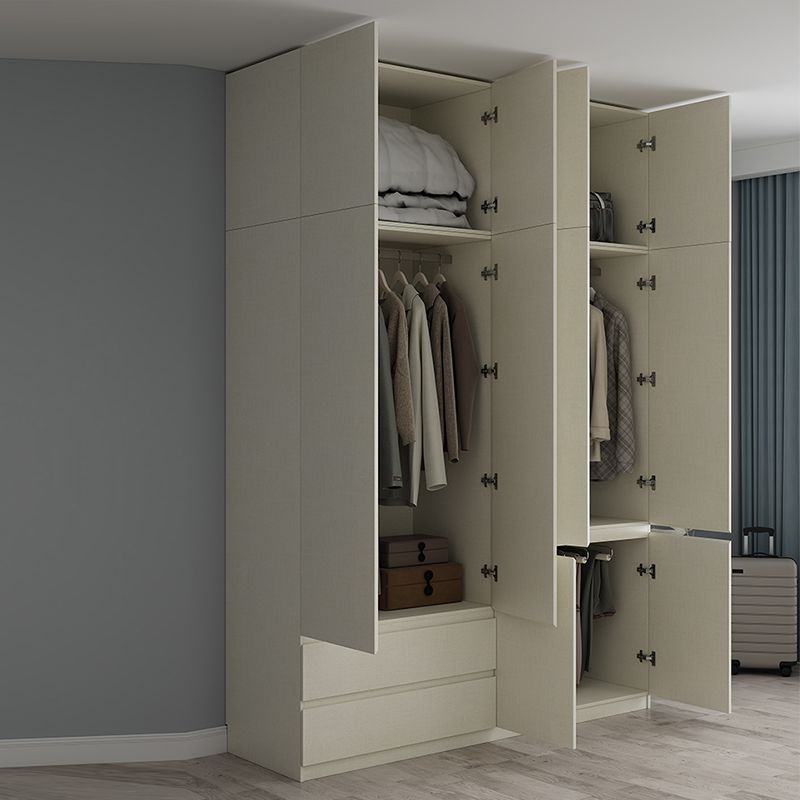 Engineered Wood Wardrobe Cabinet with Shelves Hinged Wardrobe Armoire