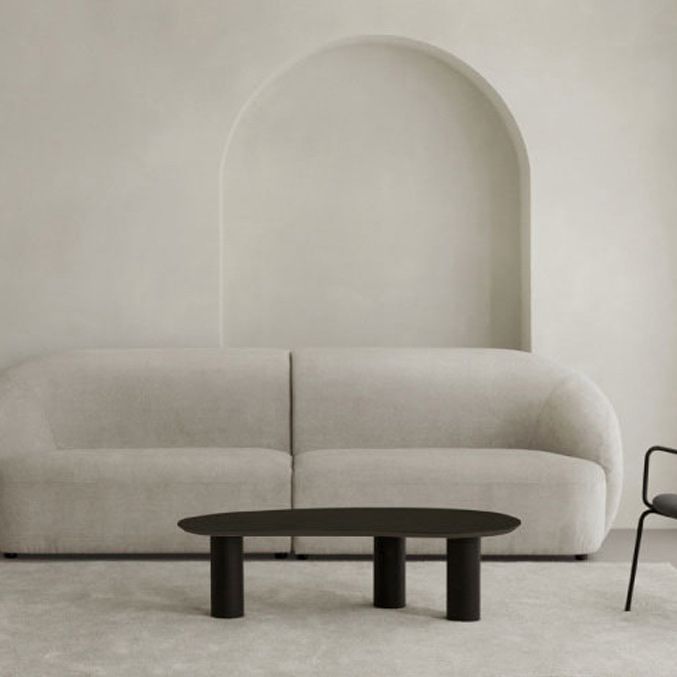 3 Legs Wooden Coffee Table Cloud Shaped Cocktail Table - 13" H