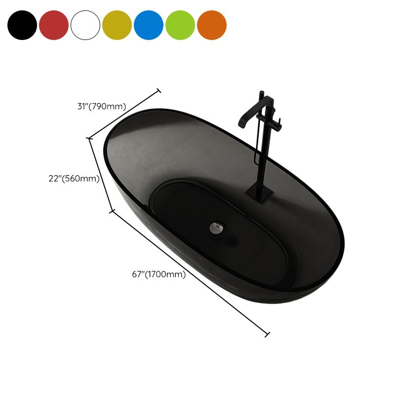 Antique Finish Soaking Bath Tub Stand Alone Modern Oval Bathtub