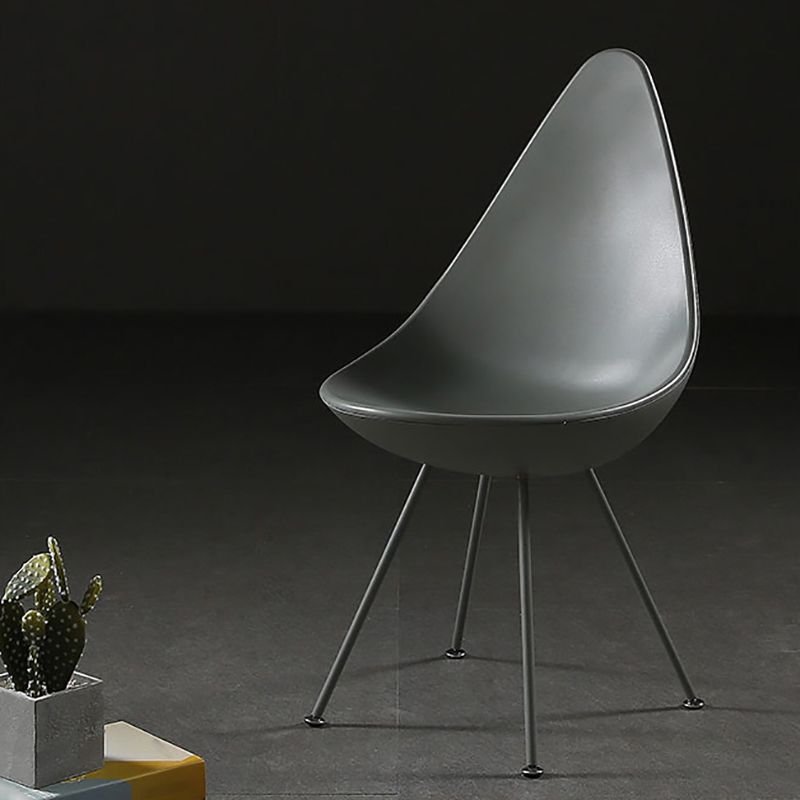 Sillas laterales sin brazos de estilo industrial, silla lateral con respaldo sólido de plástico para el hogar