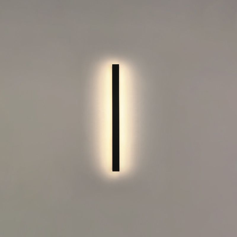 Metal Linear Shade Metal Wall Lights Modern 1 Head Wall Mount Fixture in Black