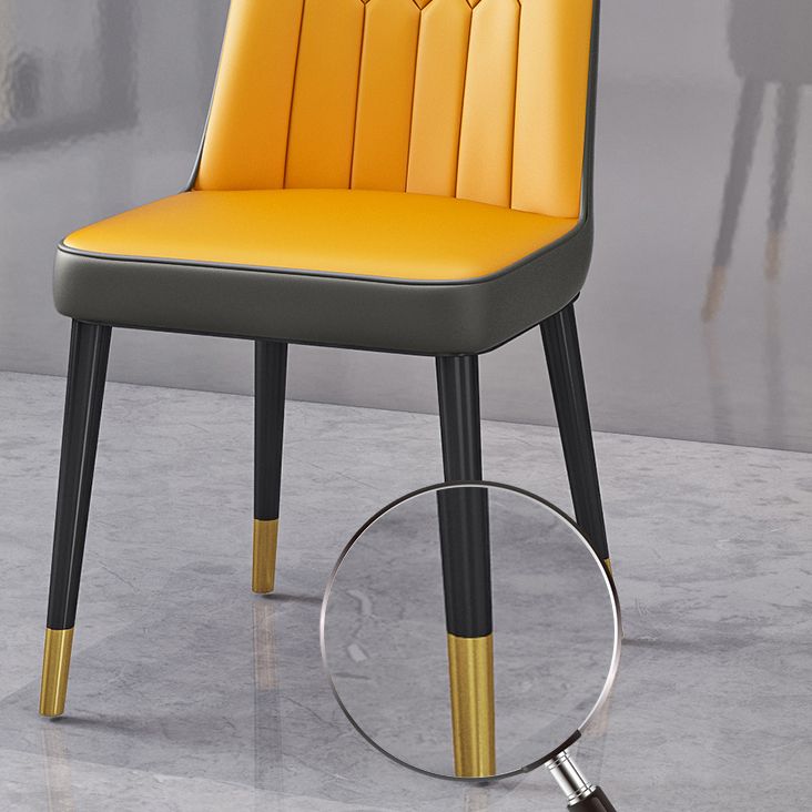 Modern Fixed Sintered Stone Dining Room Table with 4 Metallic Legs Kitchen Dining Set