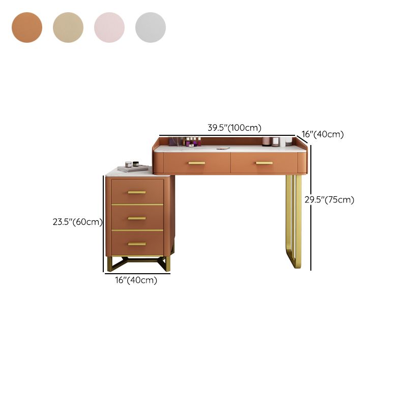 Bedroom Make-up Vanity Luxurious Stone Top Makeup Vanity Desk Table