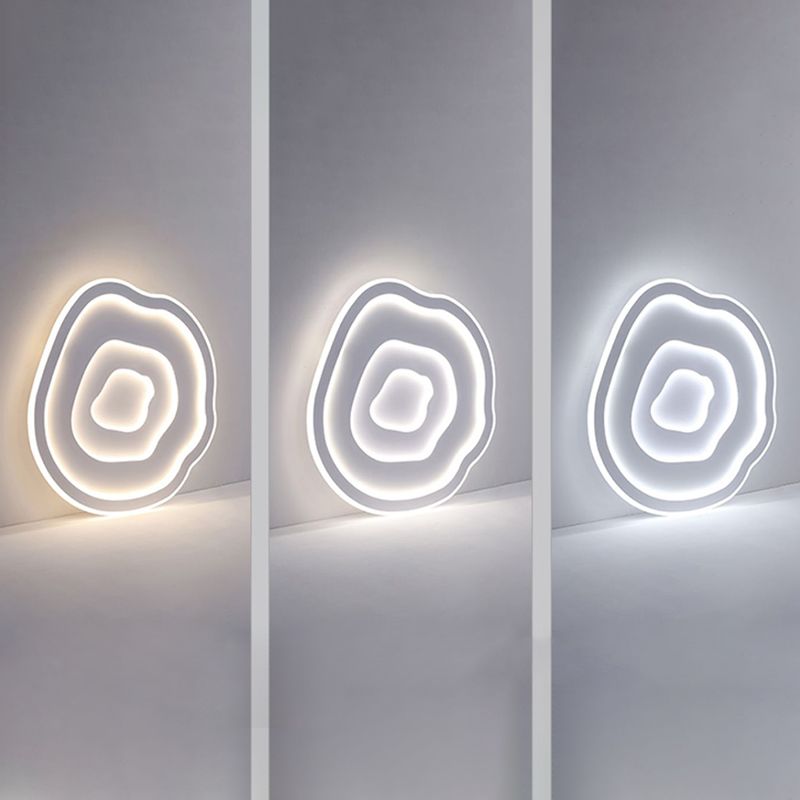 Nordic Ceiling Light Fixture Multi-Layer White Flush Mount for Bedroom