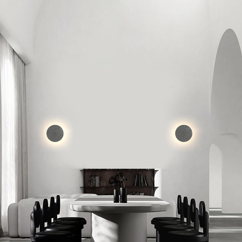 Concrete Circular Wall Sconce Simplicity Living Room LED Wall Lamp