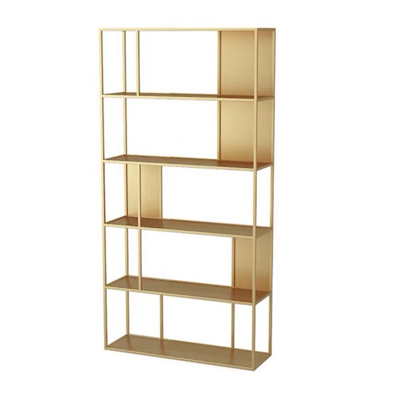 Open Metal Bookcase Industrial Rectangular Shelf for study room