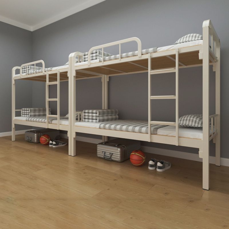 Contemporary Bunk Bed Iron Solid Color Bed With Headboard and Footboard