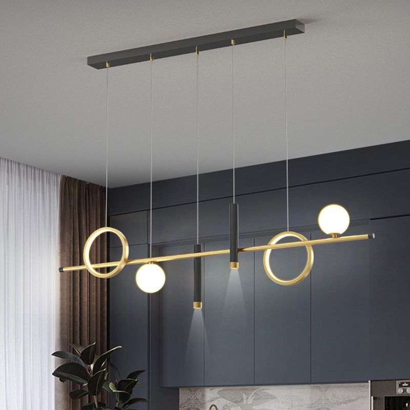 Linear Island Lighting Modern Metal Hanging Lights for Dining Room