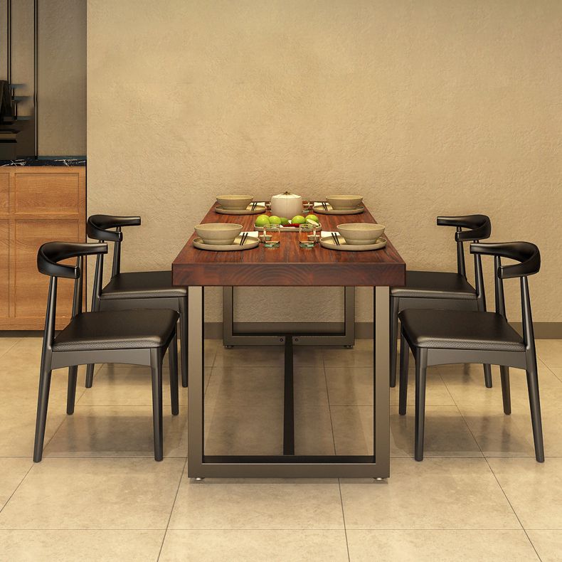 Industrial Dinning Table with Wood Rectangle Dining Table for Kitchen