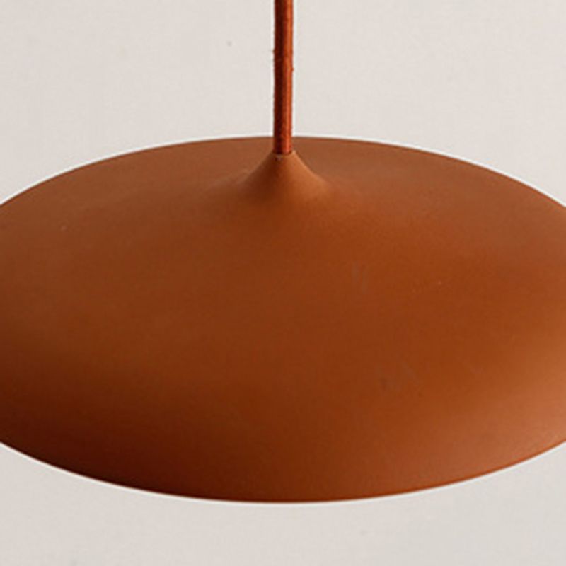 Modern Hanging Light Fixtures Round Plate Pendant Lights Metal 1 Light Pendant Lamp
