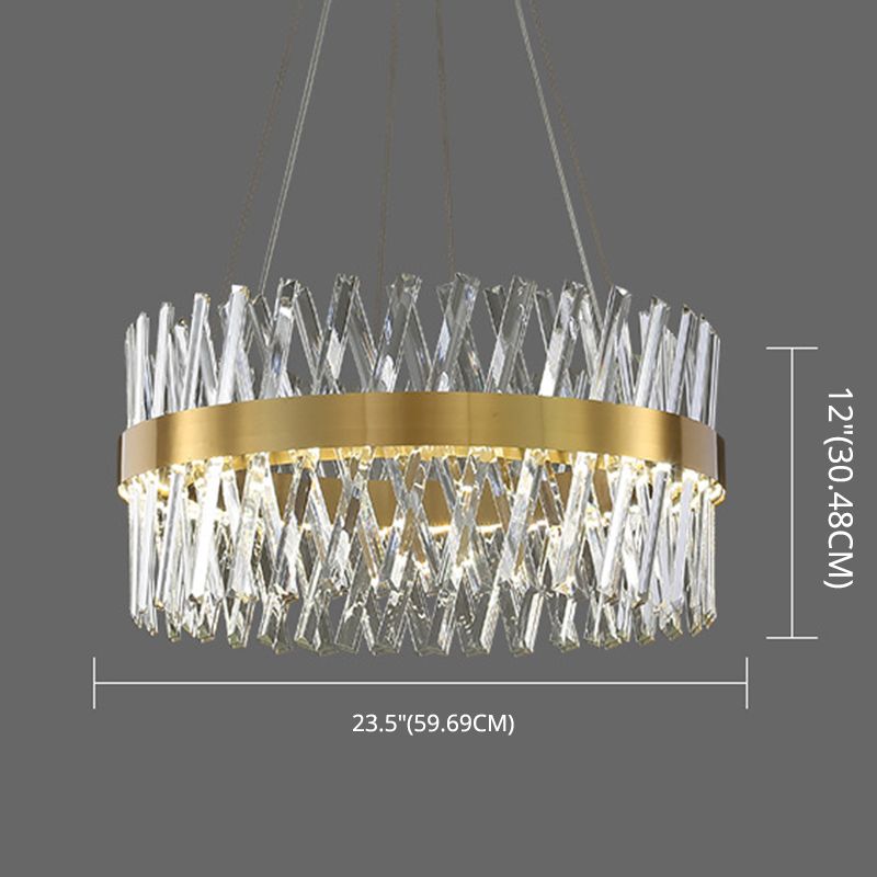 Postmodern Simple Geometric Geometric Light K9 Crystal Strip La luce dell'isola LED in oro