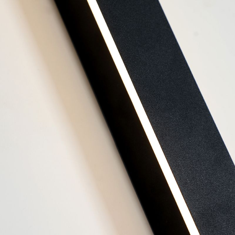 Black Rectangle Shape Metal Acrylic Wall Line Light Fixture Postmodern Style LED Indoor Wall Sconce
