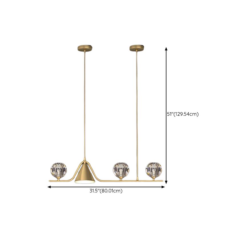 Modern Style Ball Shape Island Pendants Crystal Pendant Lights for Dining Room