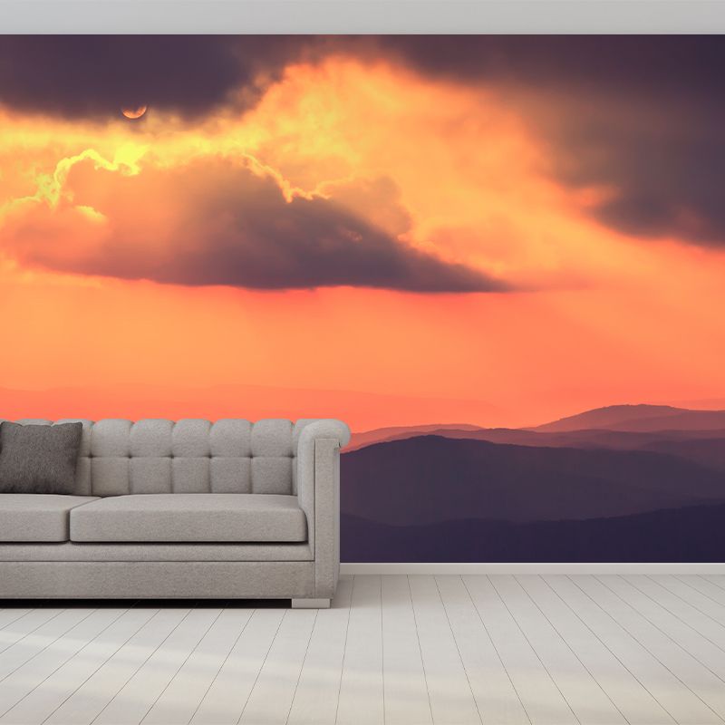 Nature Scenery Mountain Mural Decal Modern Smooth Wall Covering for House Interior