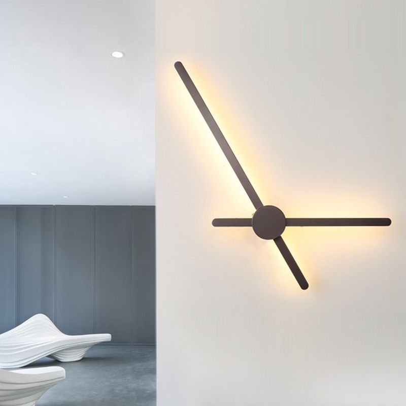Éclairage mural à ligne croisée de café Caxe simple LED ACRYIQUE MONTRE MUR MOURT