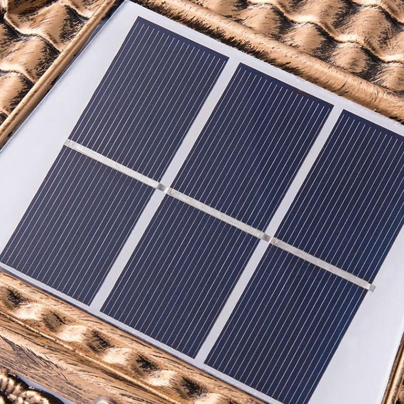 Rectangle Shape Metal Outdoor Lamp Modern Style Single Light Solar Pillar Lights
