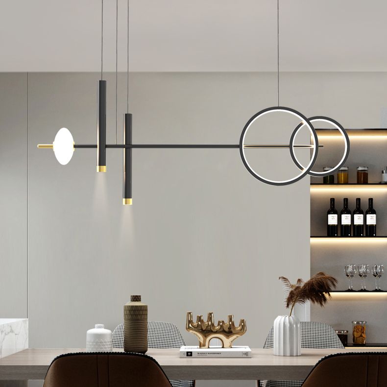 Modern Cylinders Island Chandelier Lights Metal Island Pendant