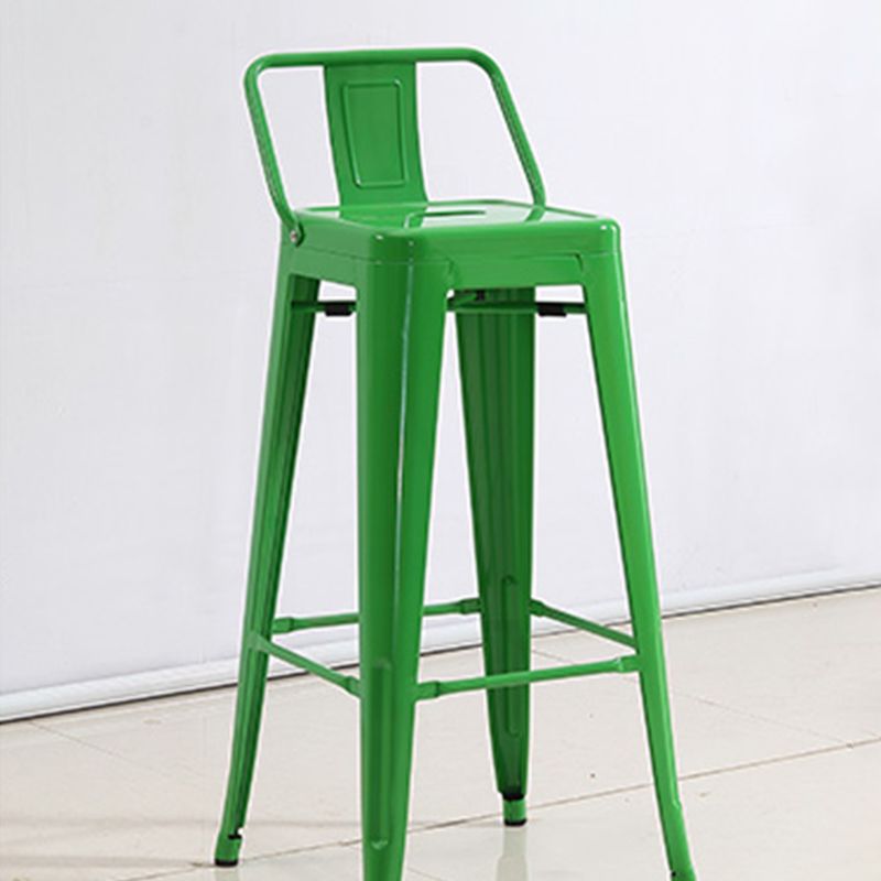 Industrial Low Back Counter Stool Metal Counter Height Stools