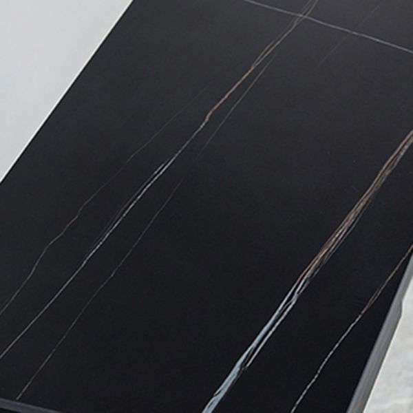 Sintered Stone Bistro Bar Desk Rectangle Bar Height Table with Trestle Base