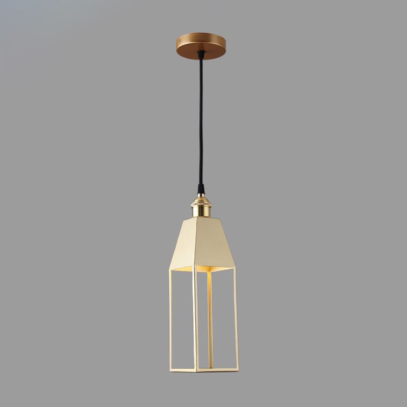 Comedor en forma de casa iluminación colgante de metal 1 lámpara de luz de luz en naranja/verde/oro