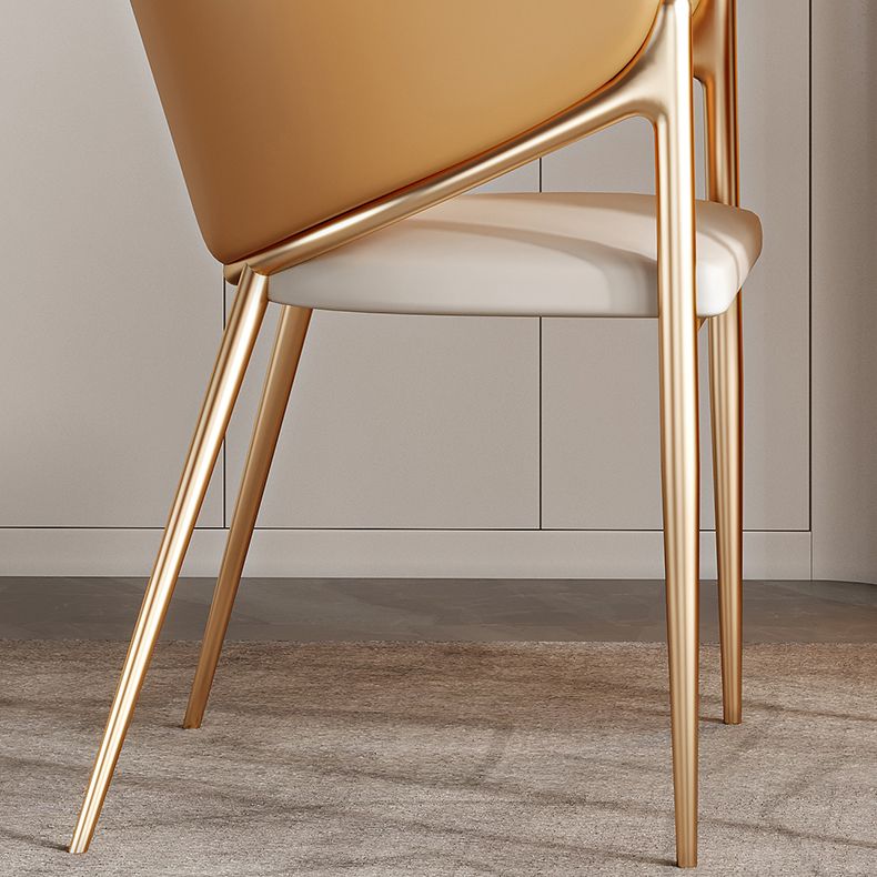 Contemporary Metal and Upholstered Dining Room Chair for Kitchen