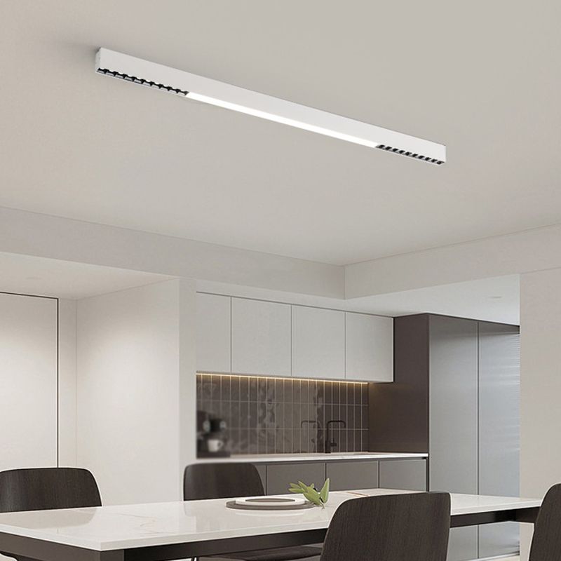 Modern Metal LED Flush Mount Linear Shape Ceiling Light with Acrylic Shade for Passage