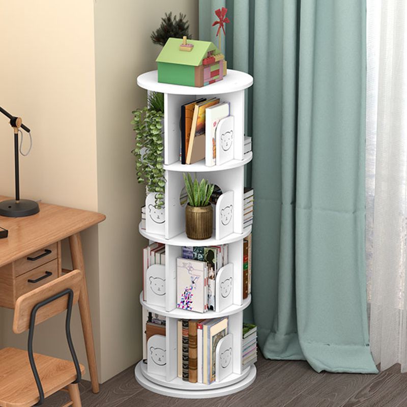 Contemporary Freestanding Book Organizer Circular Bookcase with Shelf