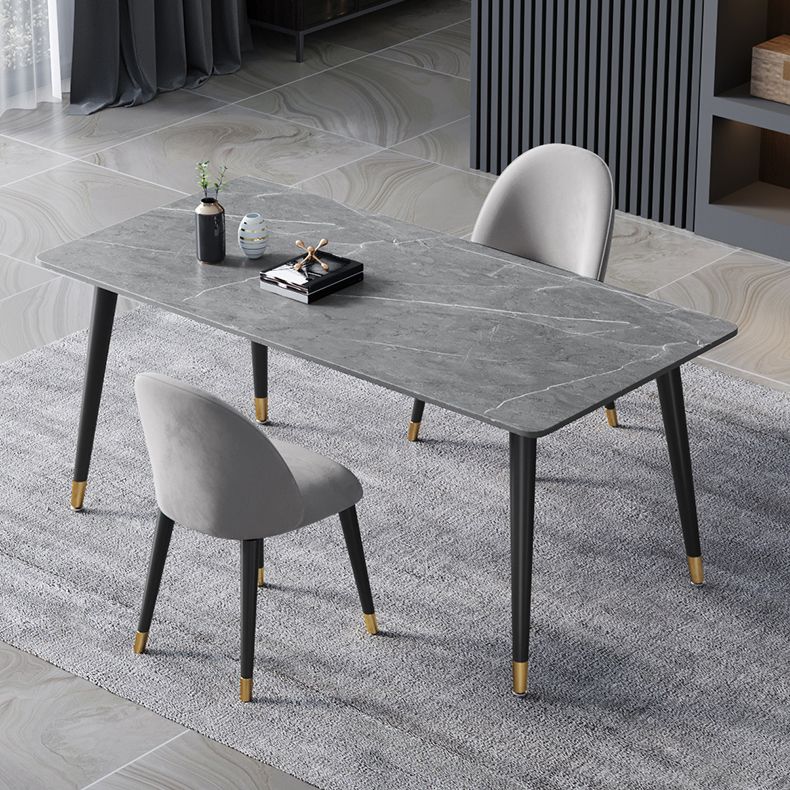 4 Legs Dining Site Table Contemporary Style Stone Dinette Table for Home