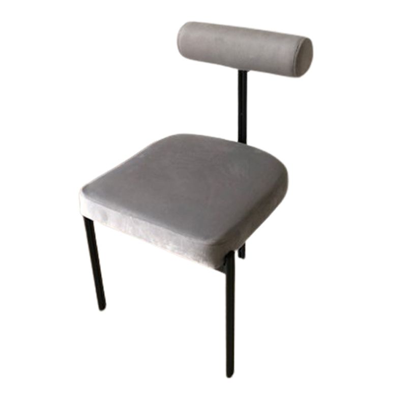 Scandinavian Side Dining Chair Upholstered Metal Chair for Dining Room