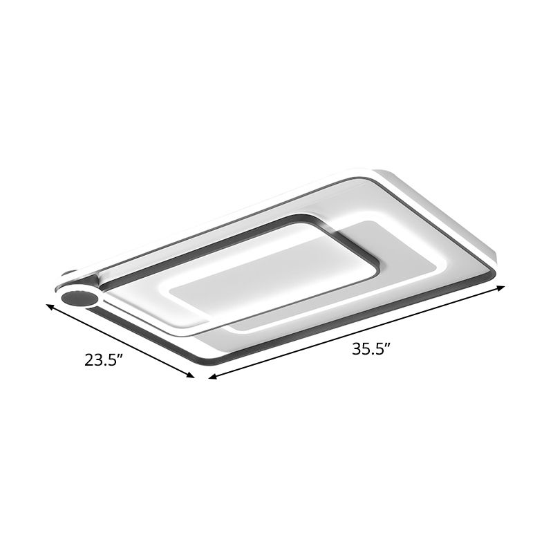 Rectangular Stacking Parlor Flush Light Acrylic Modern Stylish LED Ceiling Mounted Fixture in Black, Warm/White Light