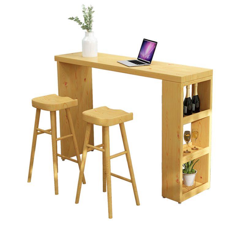 1/3 Pieces Pub Set Full Natural Modern Solid Wooden Bar table Set