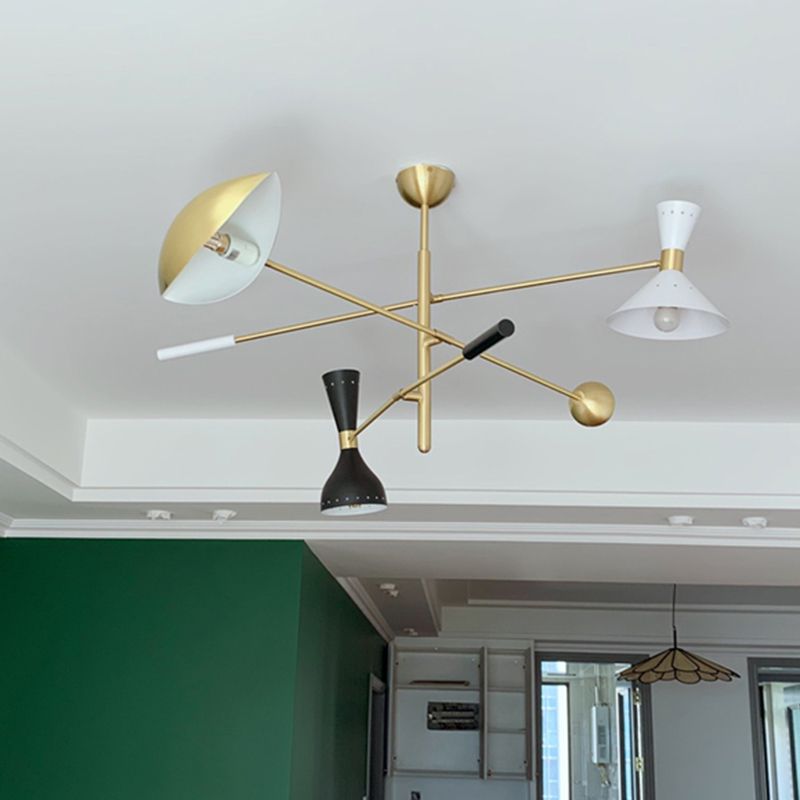 Lámpara de techo de la sala de estar metálica posmoderna sputnik lámpara de suspensión de techo