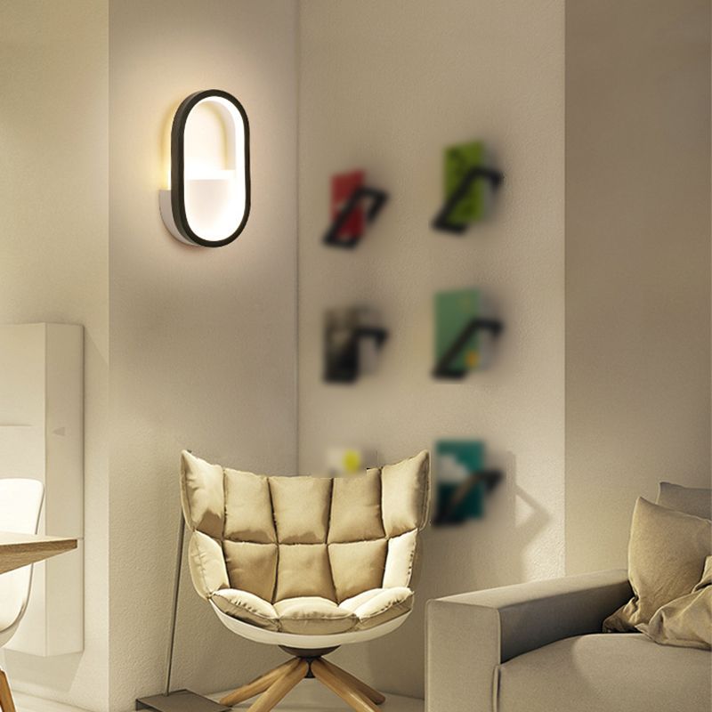 Modern Simple Metal Wall Light Geometry LED Wall Lamp with Acrylic Shade for Bedroom