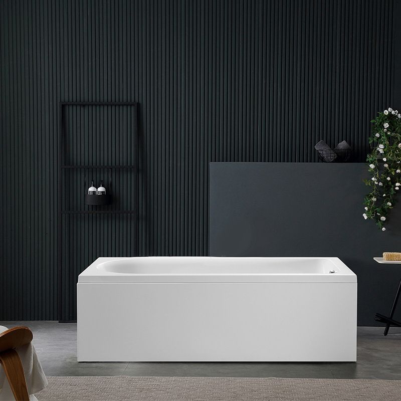 Modern Acrylic Home Bathtub Freestanding Rectangular Tub in White