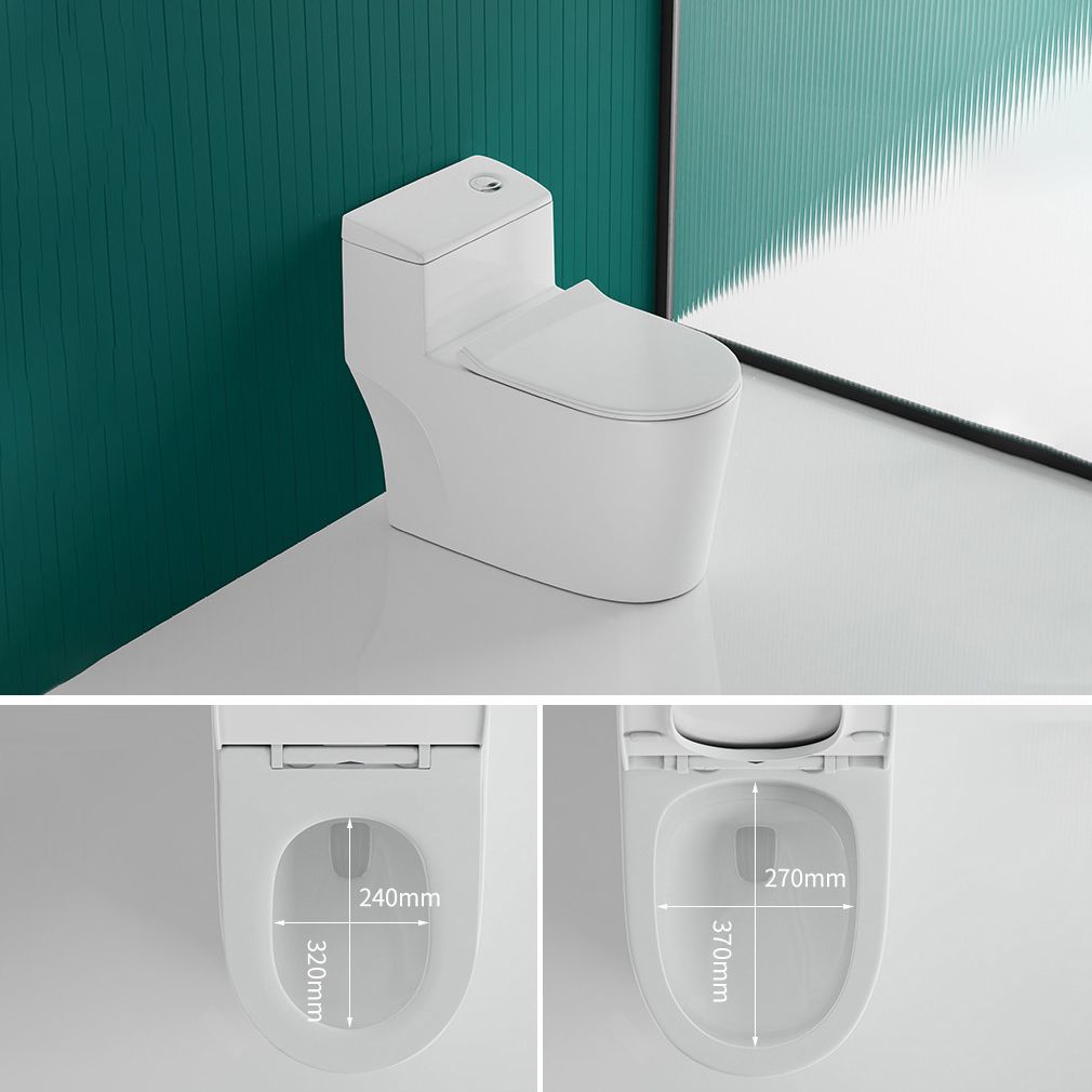 Traditional One Piece Toilet Floor Mounted White Toilet Bowl for Washroom