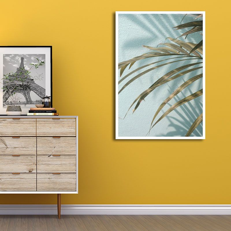 Toile de décoration murale avec plantes nordiques, impression artistique texturée de couleur douce pour chambre de filles
