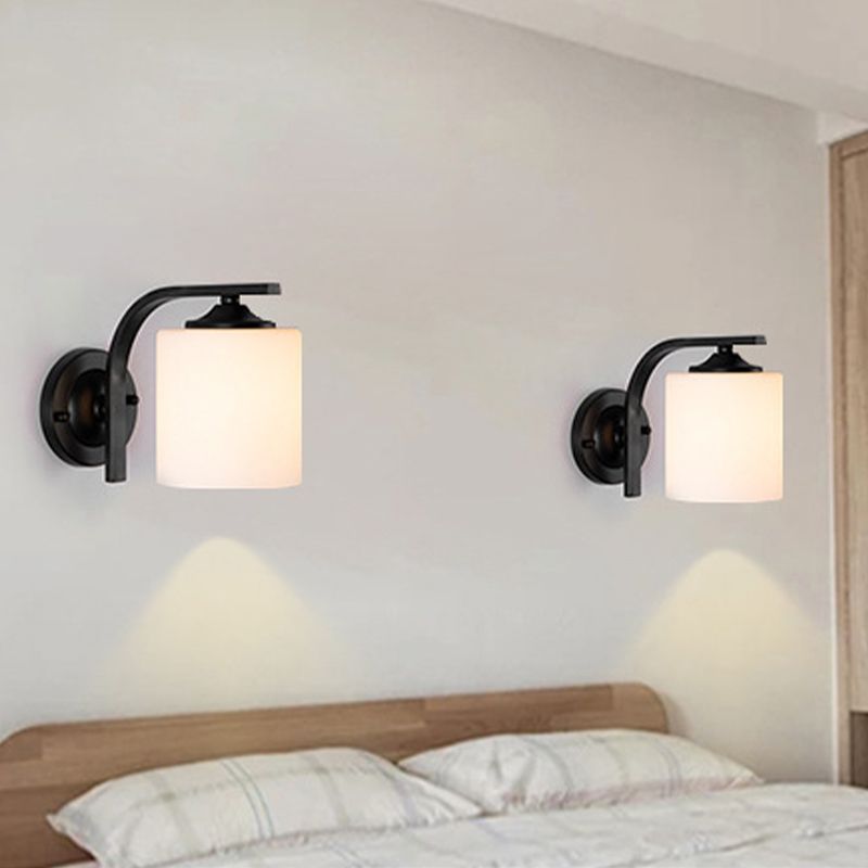 Modern Vanity Lighting Metal Wall Light Fixture in Black for Bathroom