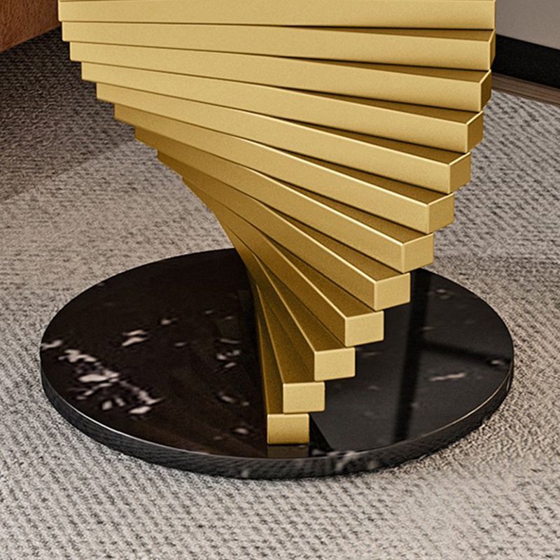 Contemporary Round Metal Coffee Table Modern Cocktail Table for Living Room