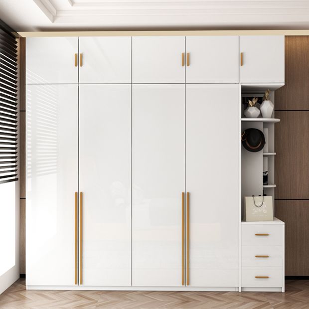 White Colour Wooden Wardrobe Soft Close Door Wardrobe Closet for Bedroom