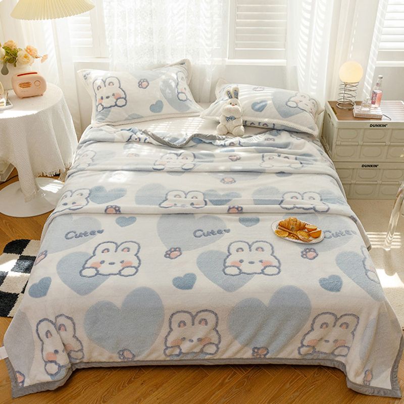 Popular Fitted Sheet Cartoon Printed Non-Pilling Fade Resistant Flannel Fitted Sheet