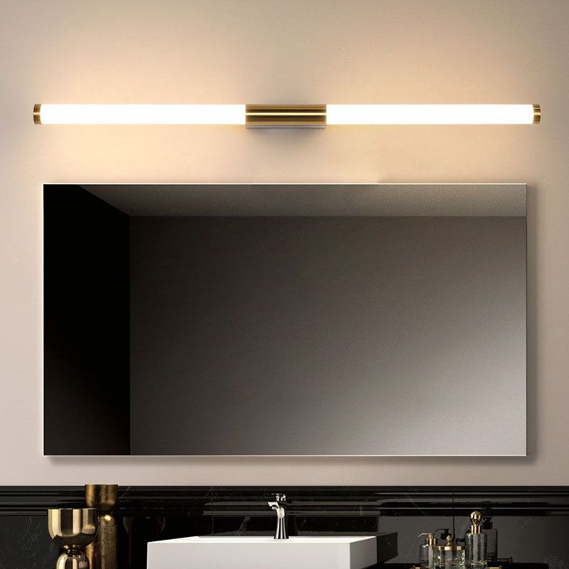 Modern Minimalist LED Wall Light Metal Linear Vanity Wall Light in Gold