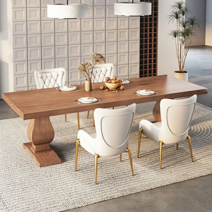 Solid Wood 1/3/4/5/7 Pieces Dinette Set Modern Rectangle Dining Table Set in Natural