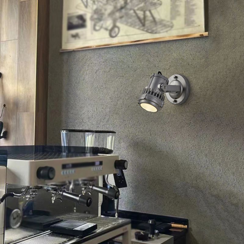 Silver Modern Metal Wall Sconce Cylinder Shape Wall Light with Glass Shade for Living Room