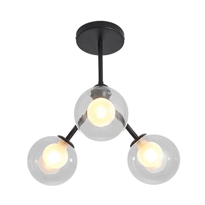 Estilo moderno Modo Candelier 3 Luces Metal Flush Mount Light for Kid Bedroom Restaurante