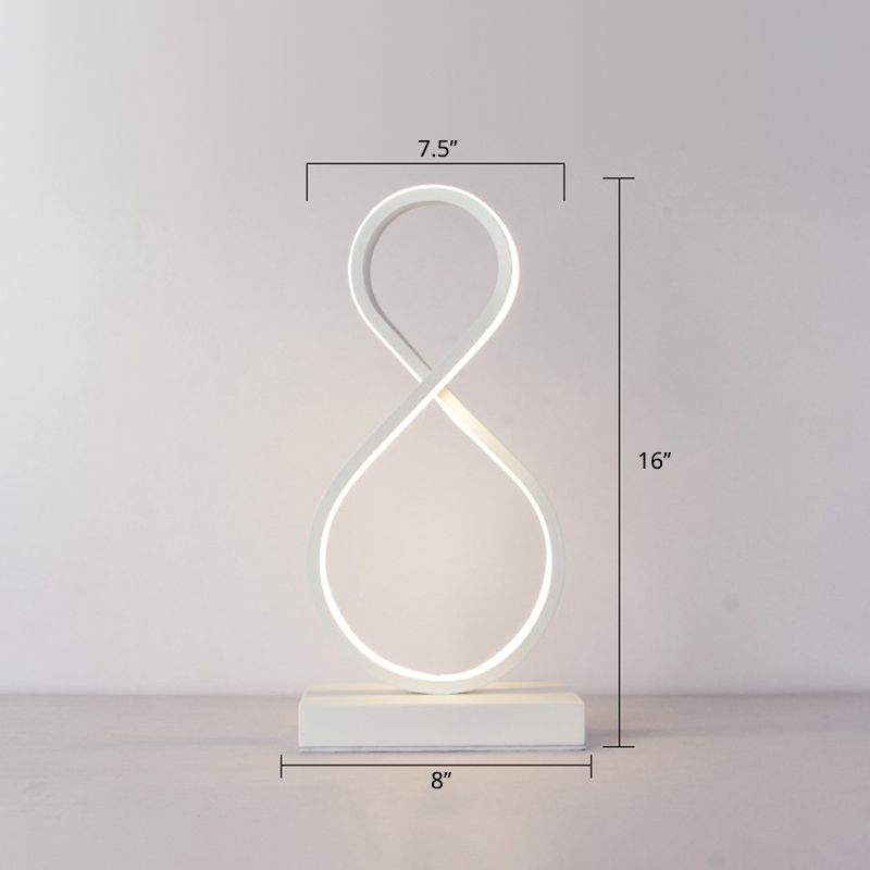 Aluminum Line Art Night Lighting Minimalism LED Accent Table Light for Living Room
