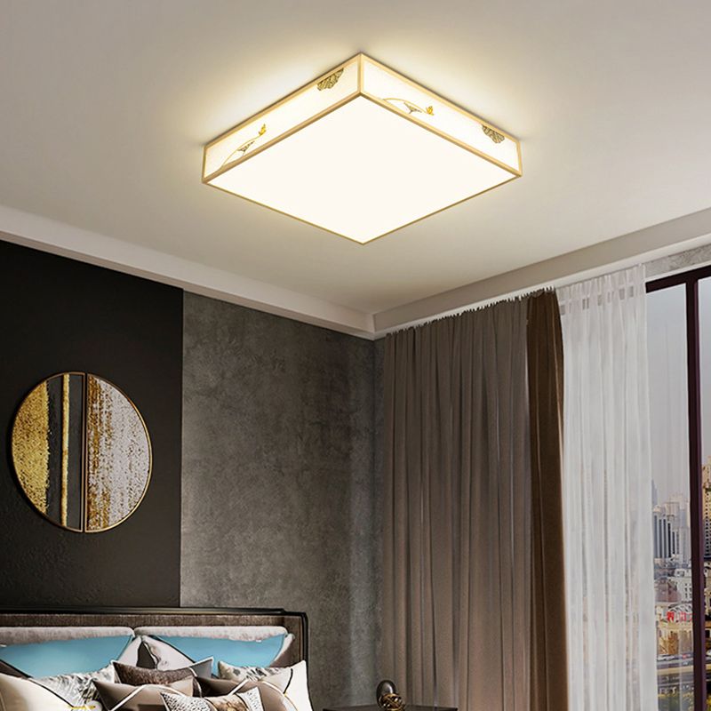 Modern Ceiling Lamp Geometric LED Flush Mount Light Fixture with Acrylic Shade for Bedroom