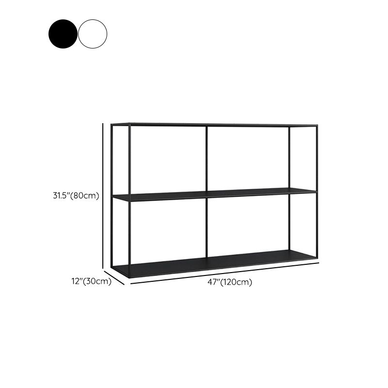 Modern Metal Console Table Black / White Storage Shelves Sofa Table for Living Room