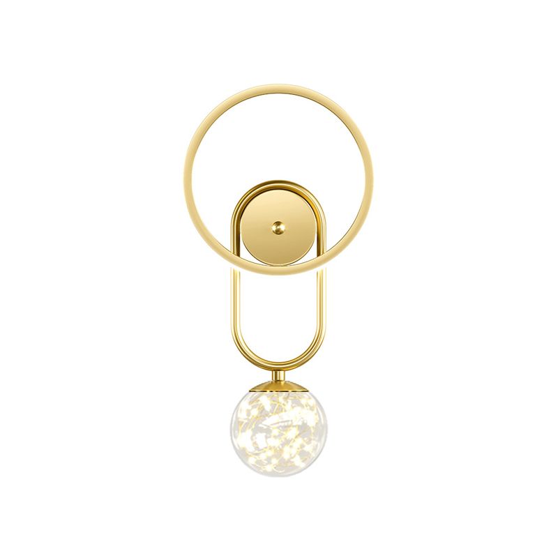 Round Shape Glass Wall Light Modern Style 2 Lights Wall Mount Light