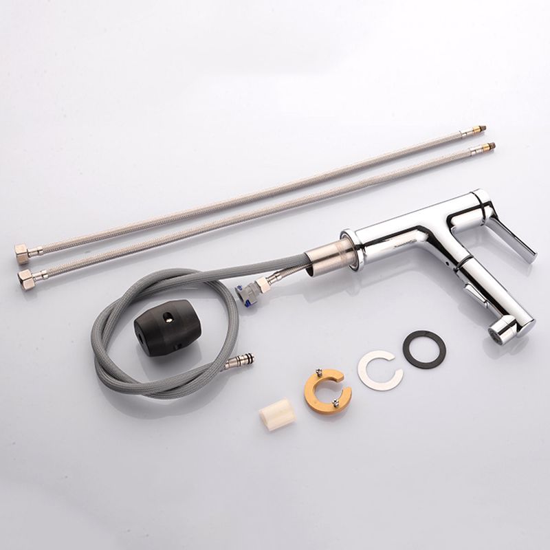 Circular Contemporary Bathroom Faucet Lever Handle Faucet with Single Hole